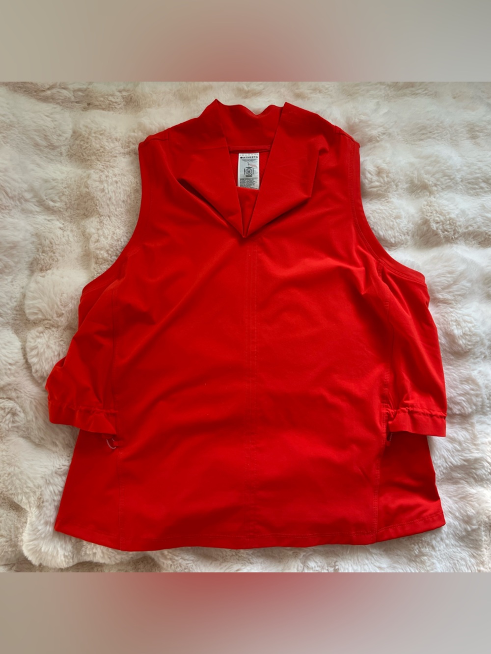 Athleta Orange Sleeveless V-Neck Tank